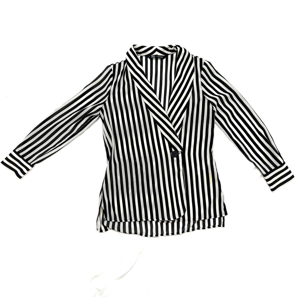 Zara Pin Striped Blouse Women’s Size XS